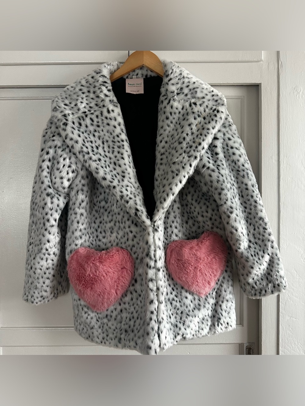 Spotted Oversized Faux Fur Coat - Skinny Dip London